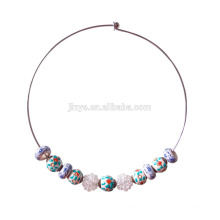 Boho Chic Style Keramik Perlen Stahl Choker Halskette